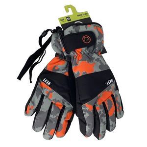 NWT NEFF Snow Glove M Winter Gloves Snowboard Ski Orange Camo Grip Leash Warm‎